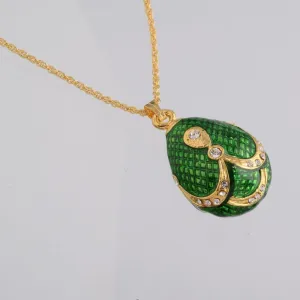 Green & Gold Egg Pendant Necklace