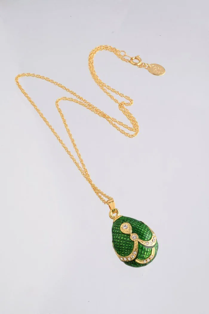Green & Gold Egg Pendant Necklace