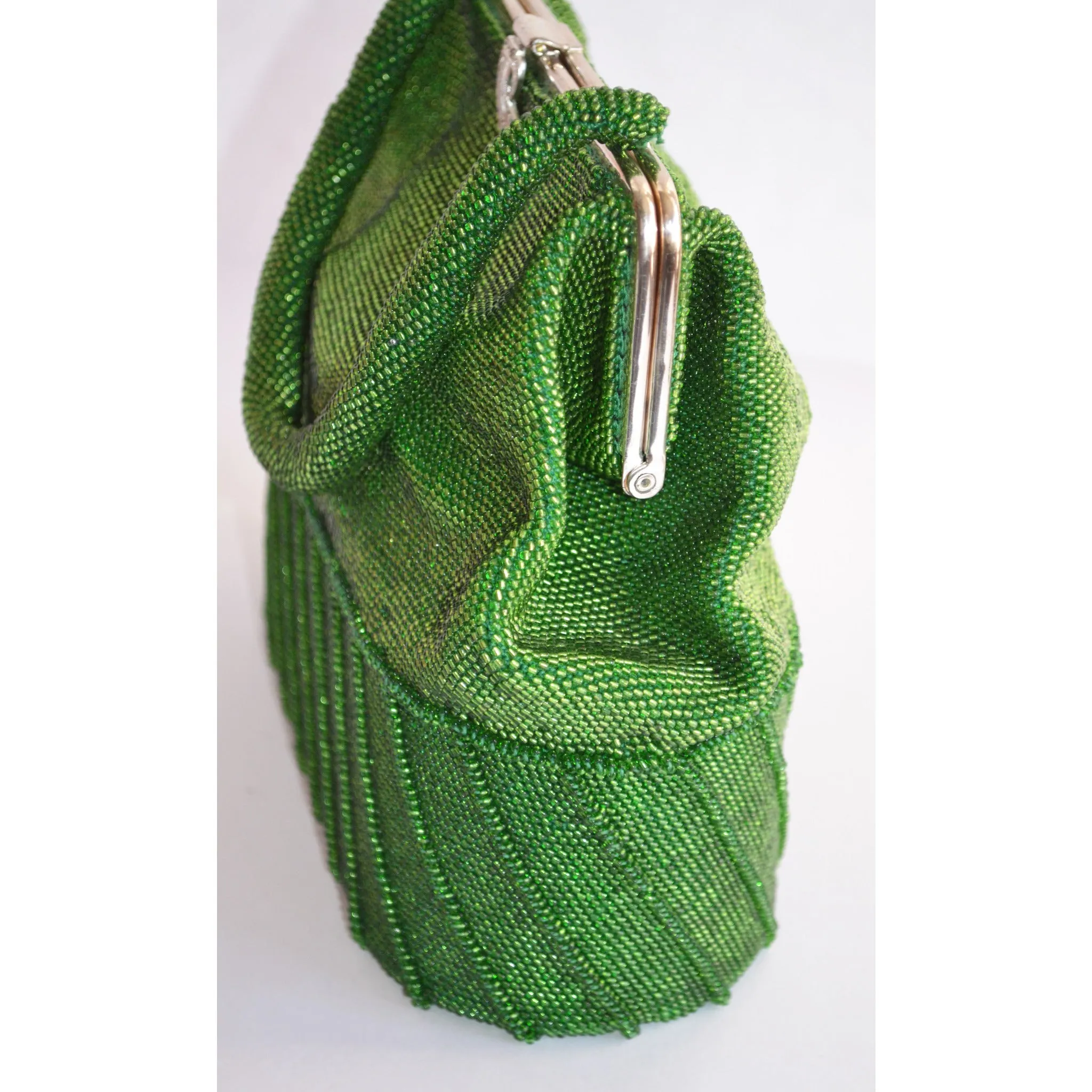 Green Beaded Purse & Hat Set