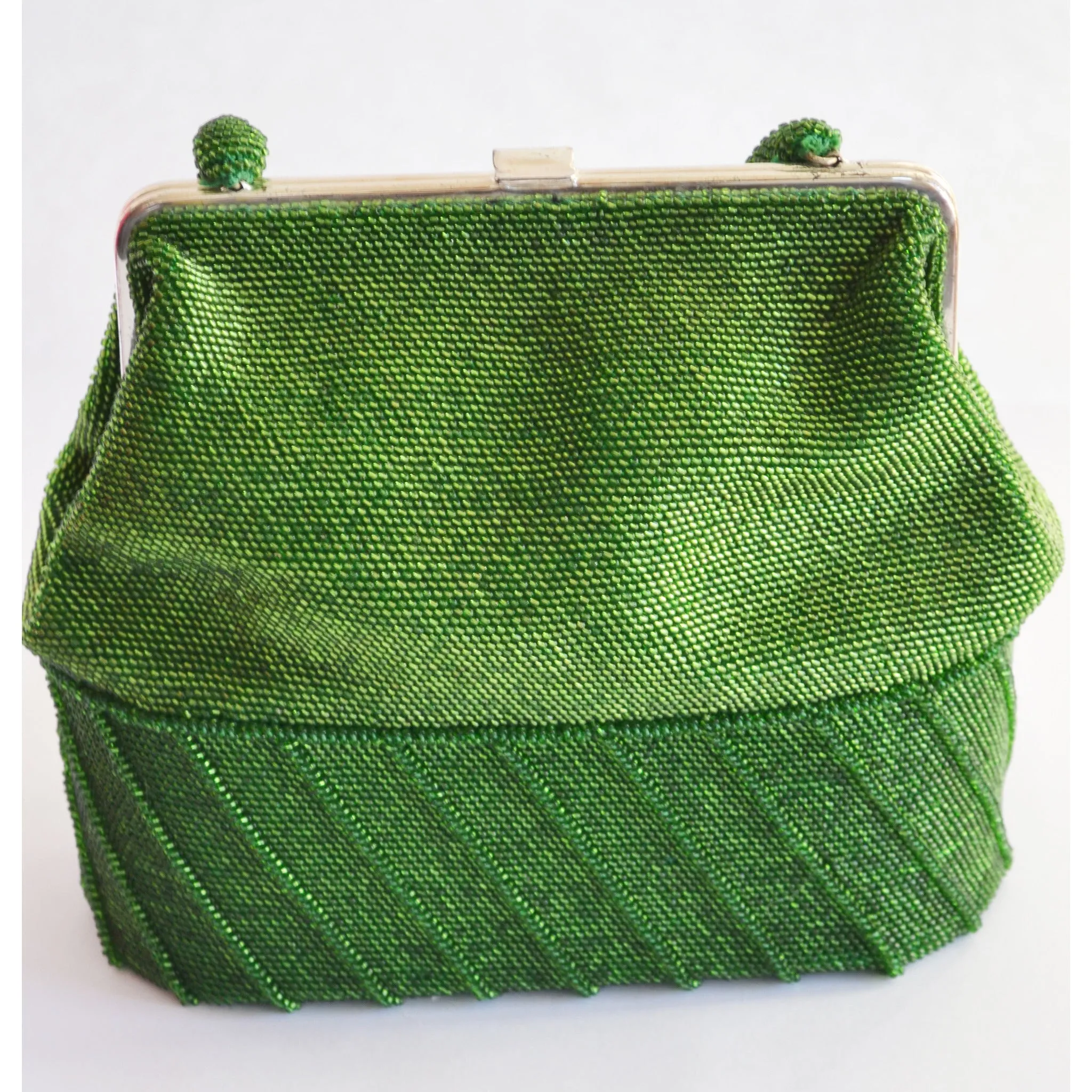 Green Beaded Purse & Hat Set