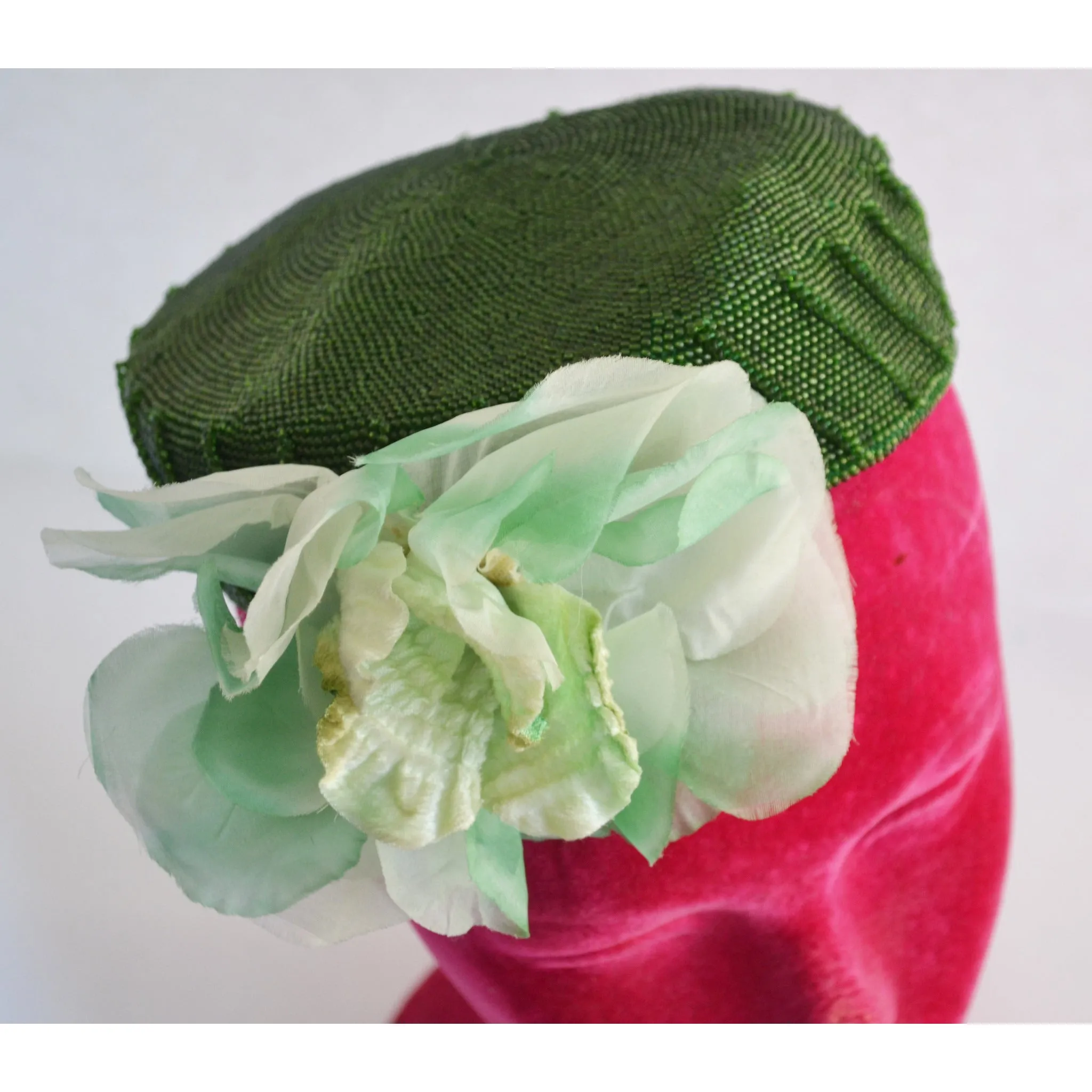 Green Beaded Purse & Hat Set