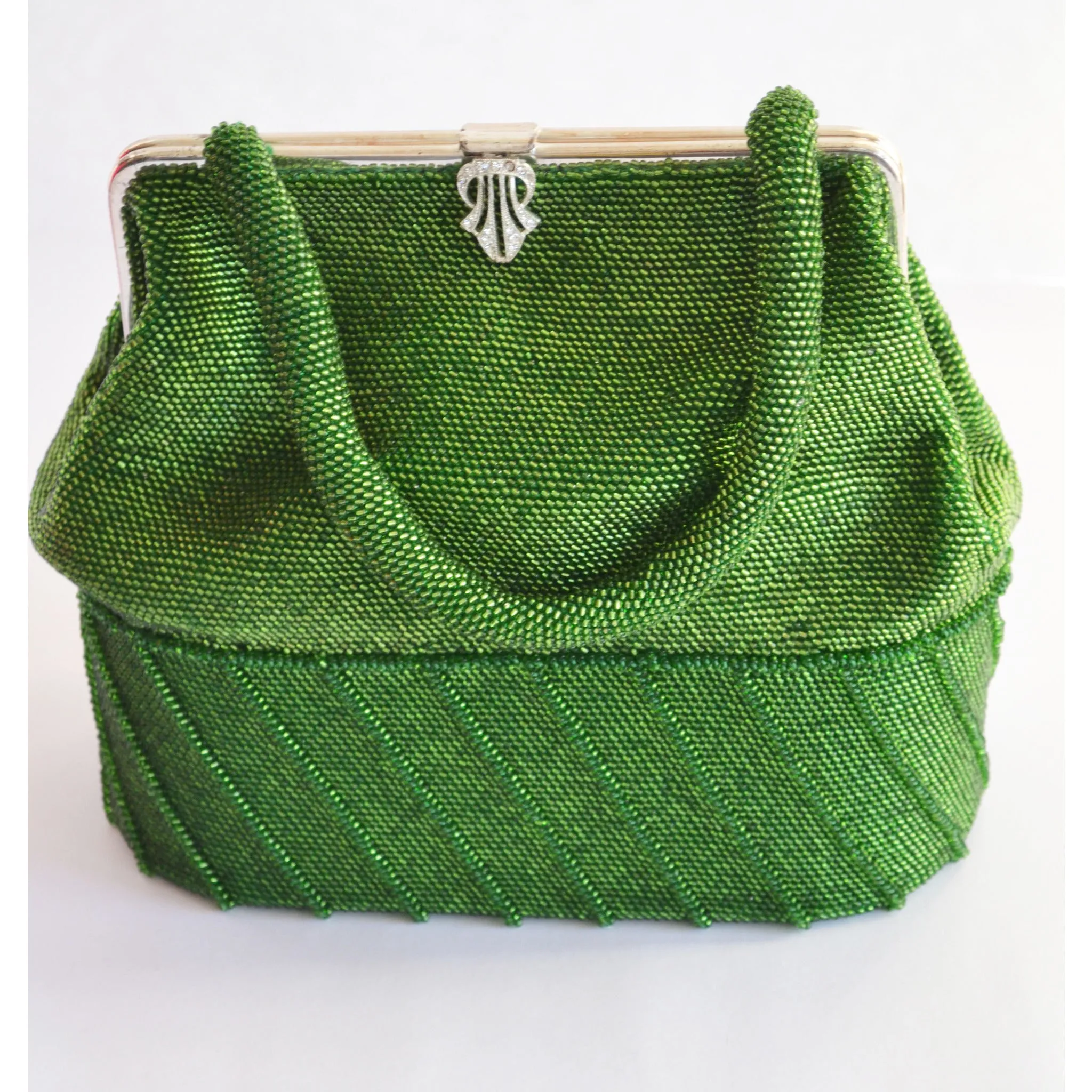 Green Beaded Purse & Hat Set