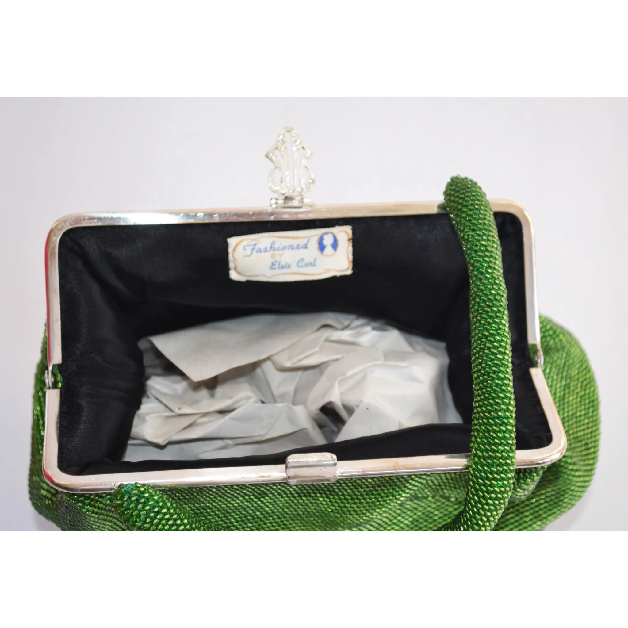 Green Beaded Purse & Hat Set