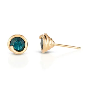 Green Topaz Scroll Earring