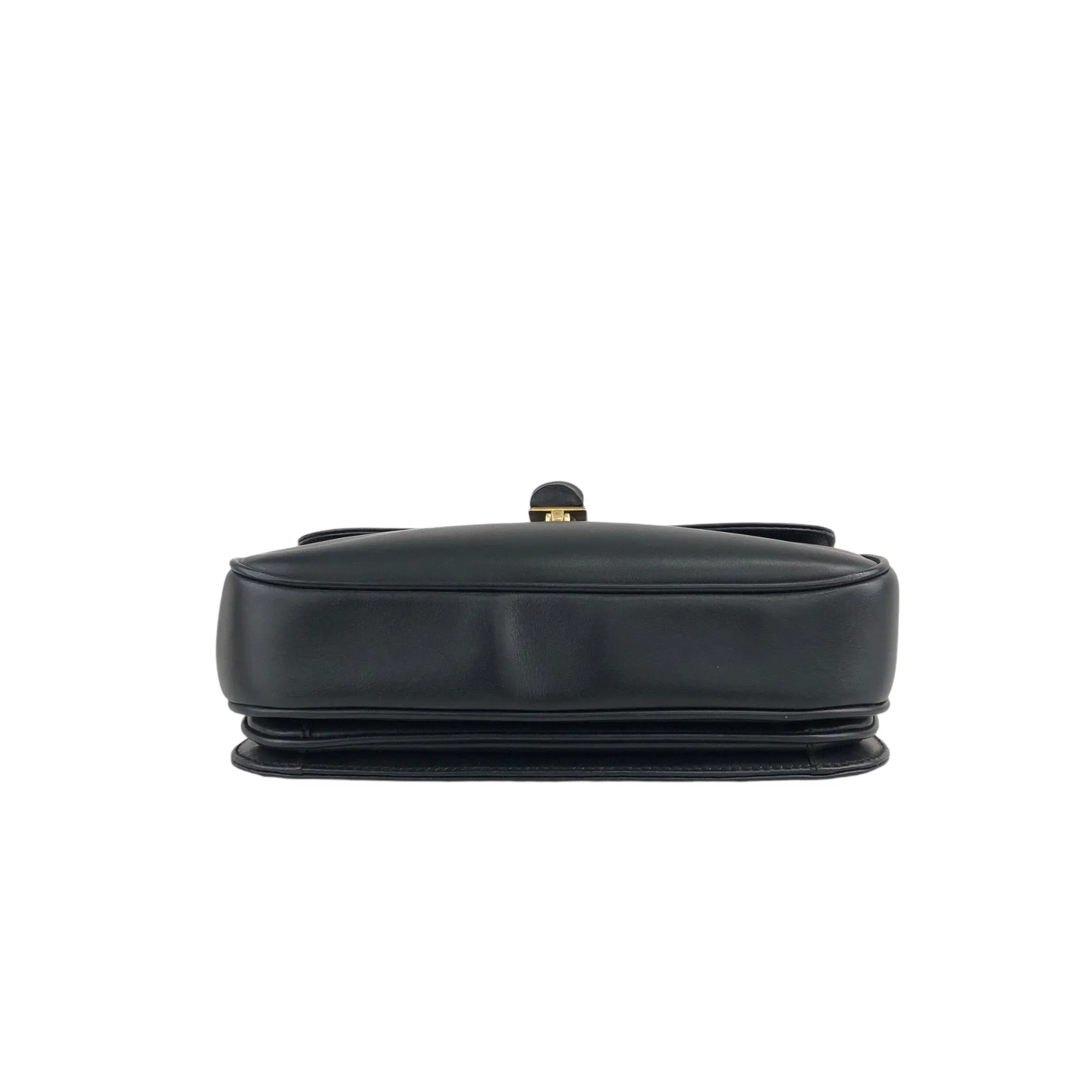 GUCCI Bamboo Turn Lock  Shoulder bag Black Vintage hksc78