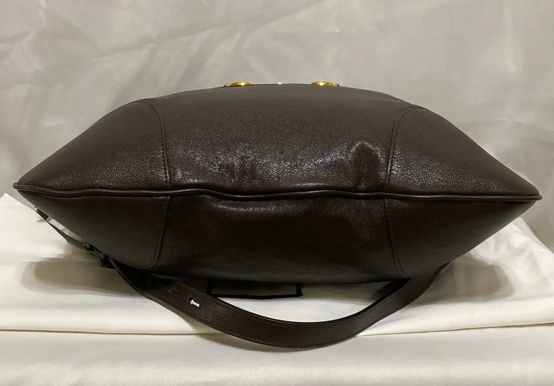 GUCCI Calfskin Leather 1955 Horsebit Cinch Bag In Cocoa