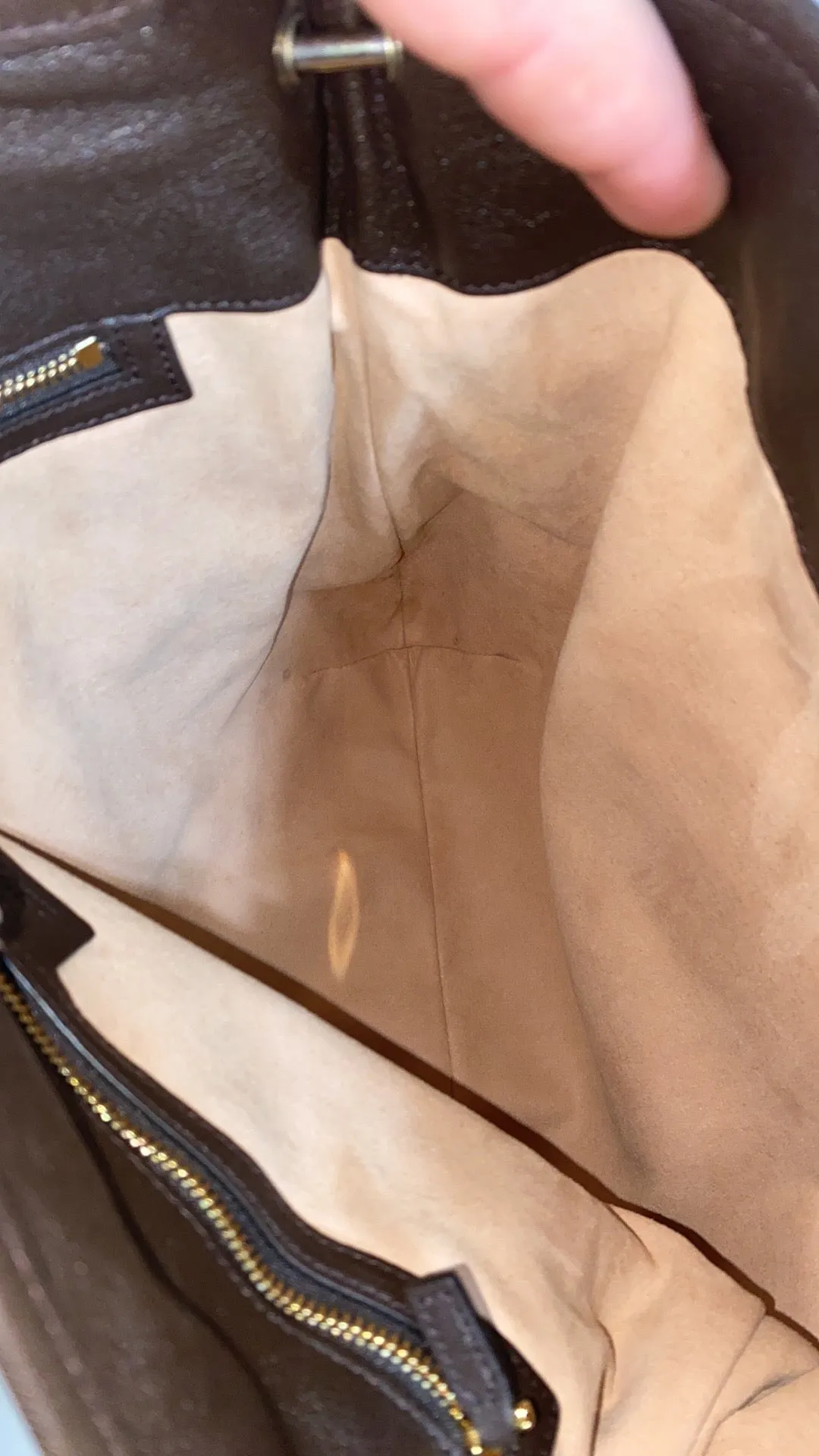 GUCCI Calfskin Leather 1955 Horsebit Cinch Bag In Cocoa