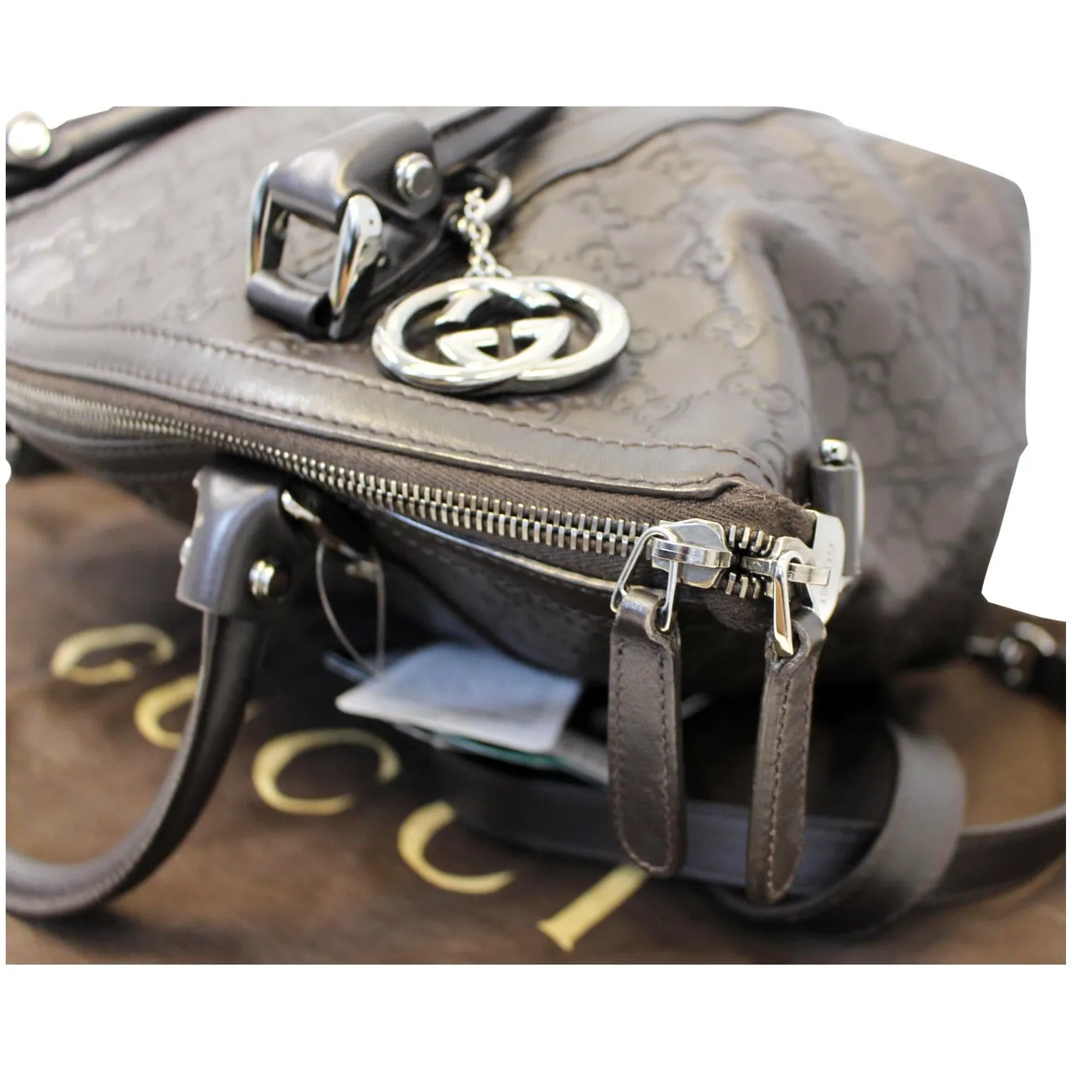GUCCI Dark Brown Leather Shoulder Bag 341503