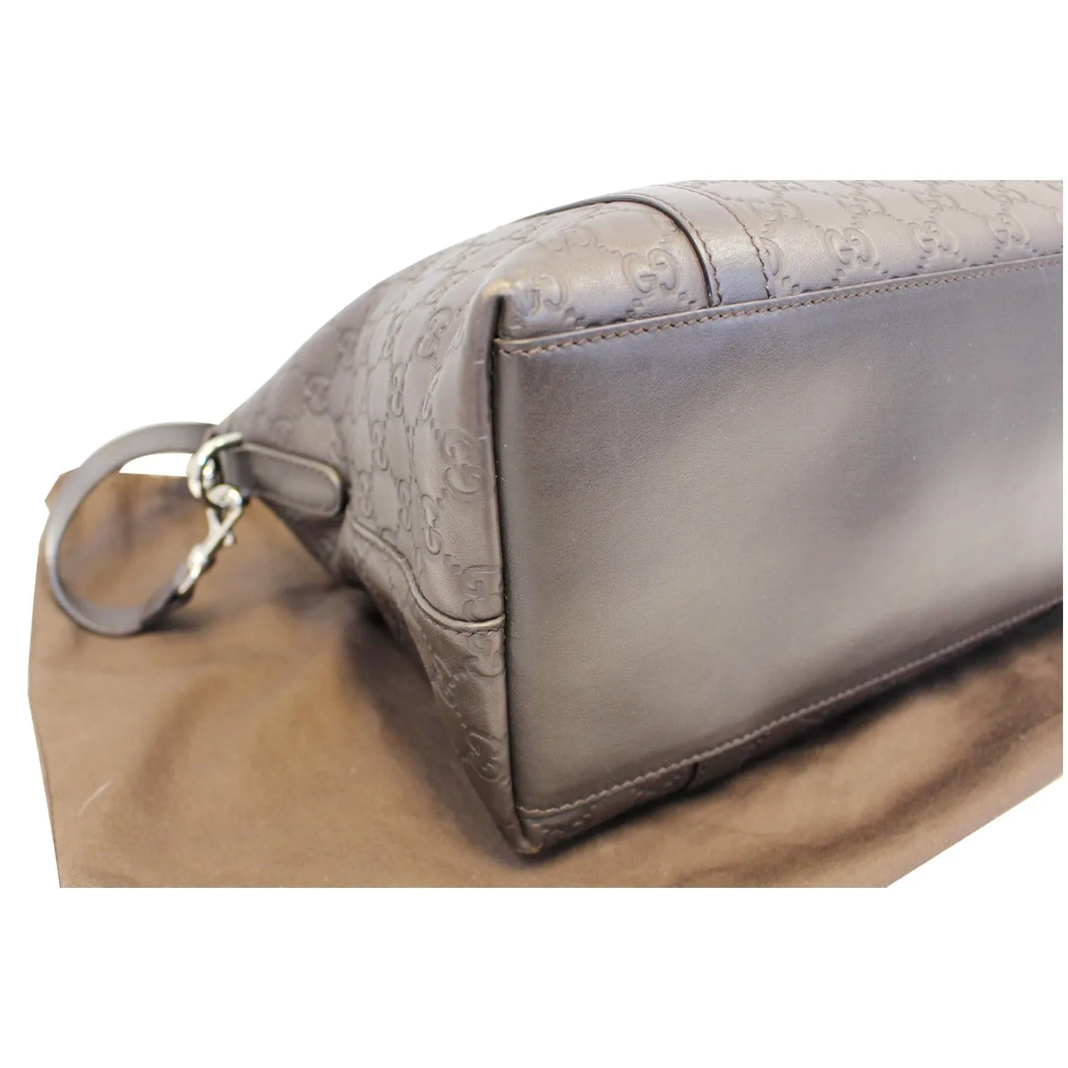 GUCCI Dark Brown Leather Shoulder Bag 341503
