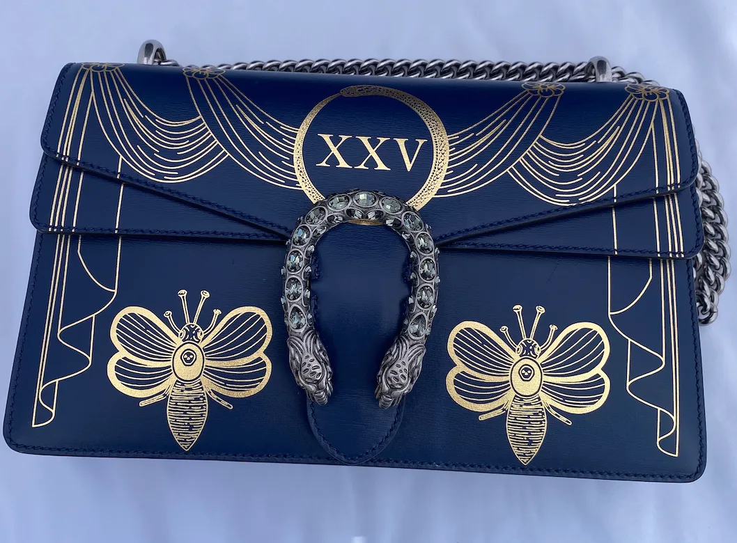 Gucci Dionysus Hand Painted Shoulder Bag in Blue Agate
