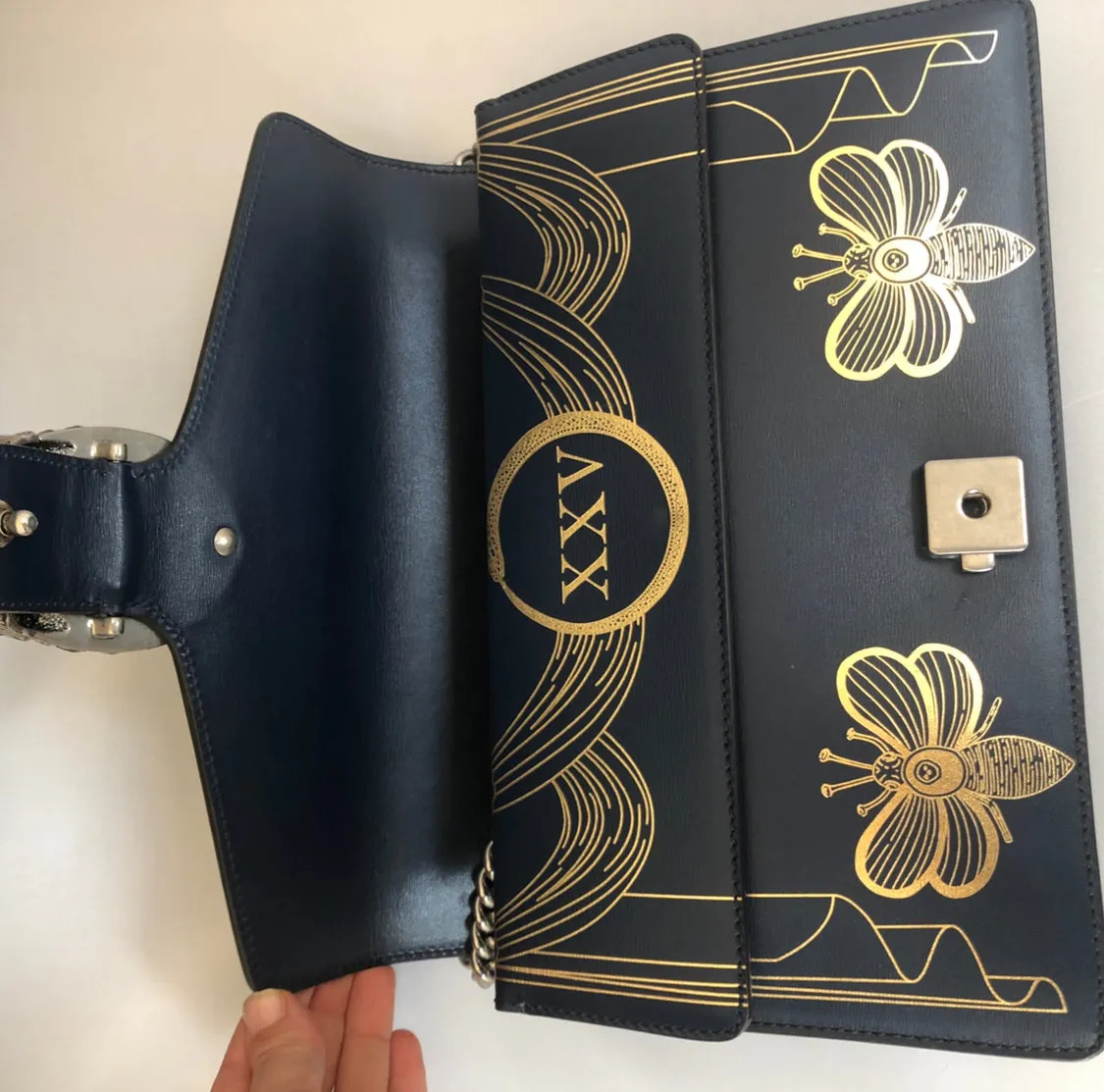Gucci Dionysus Hand Painted Shoulder Bag in Blue Agate