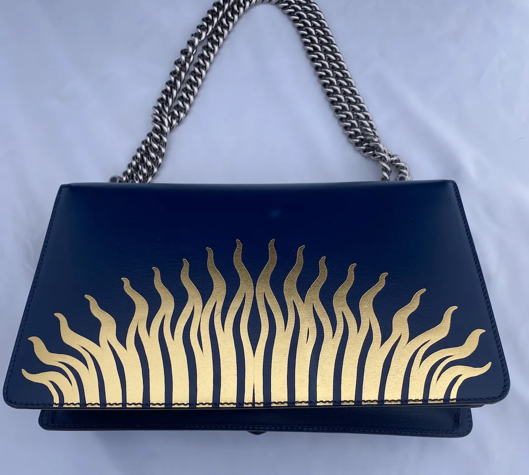 Gucci Dionysus Hand Painted Shoulder Bag in Blue Agate