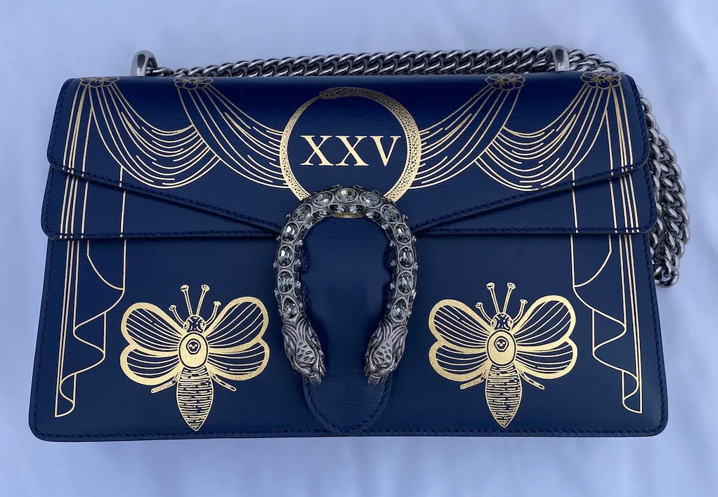 Gucci Dionysus Hand Painted Shoulder Bag in Blue Agate