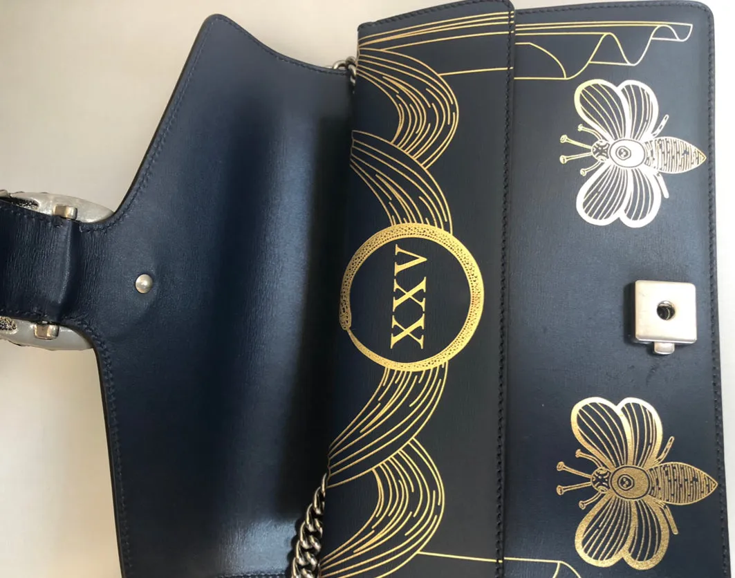 Gucci Dionysus Hand Painted Shoulder Bag in Blue Agate
