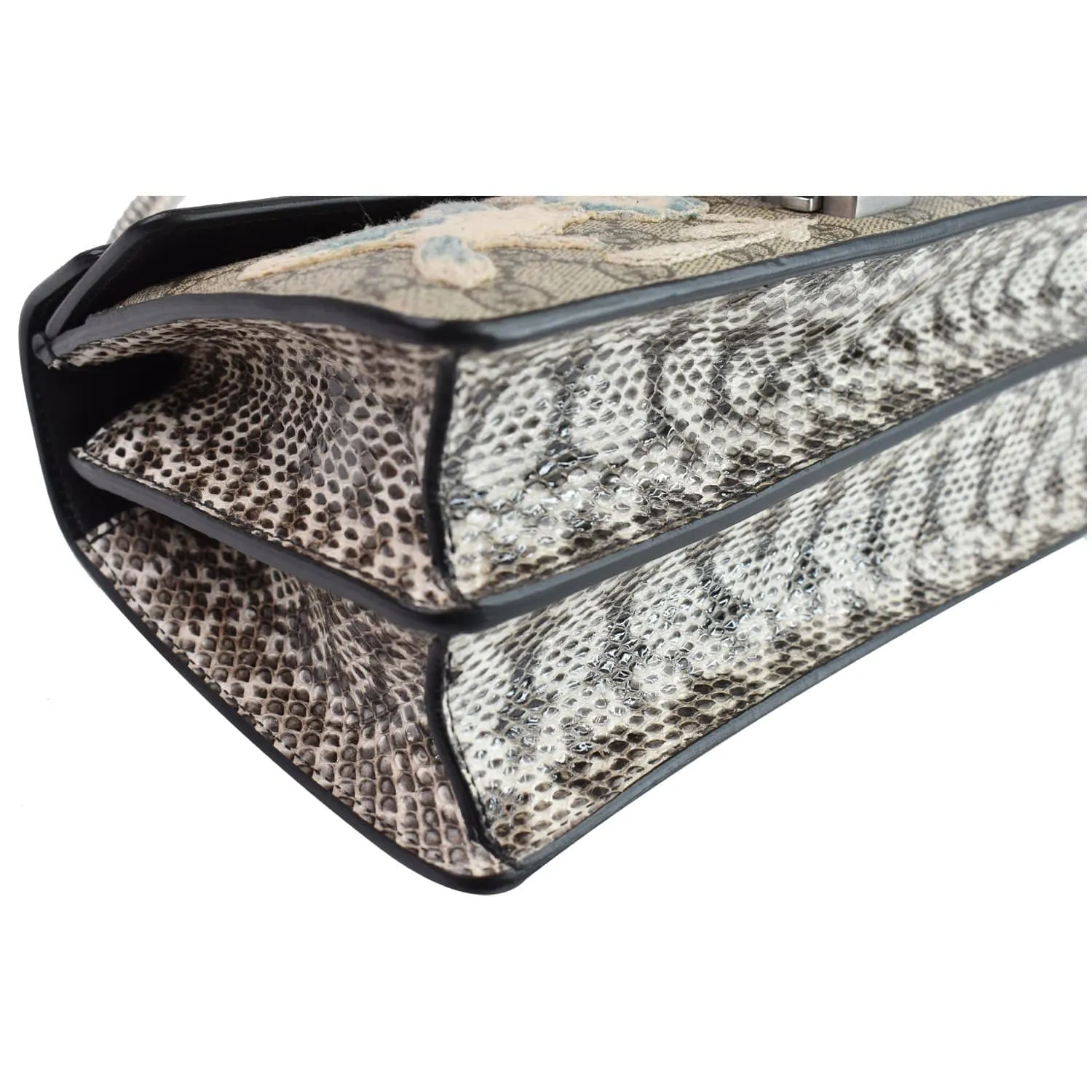 GUCCI Dionysus Small Supreme Python NY Yankees Patch Shoulder Bag Beige 400249
