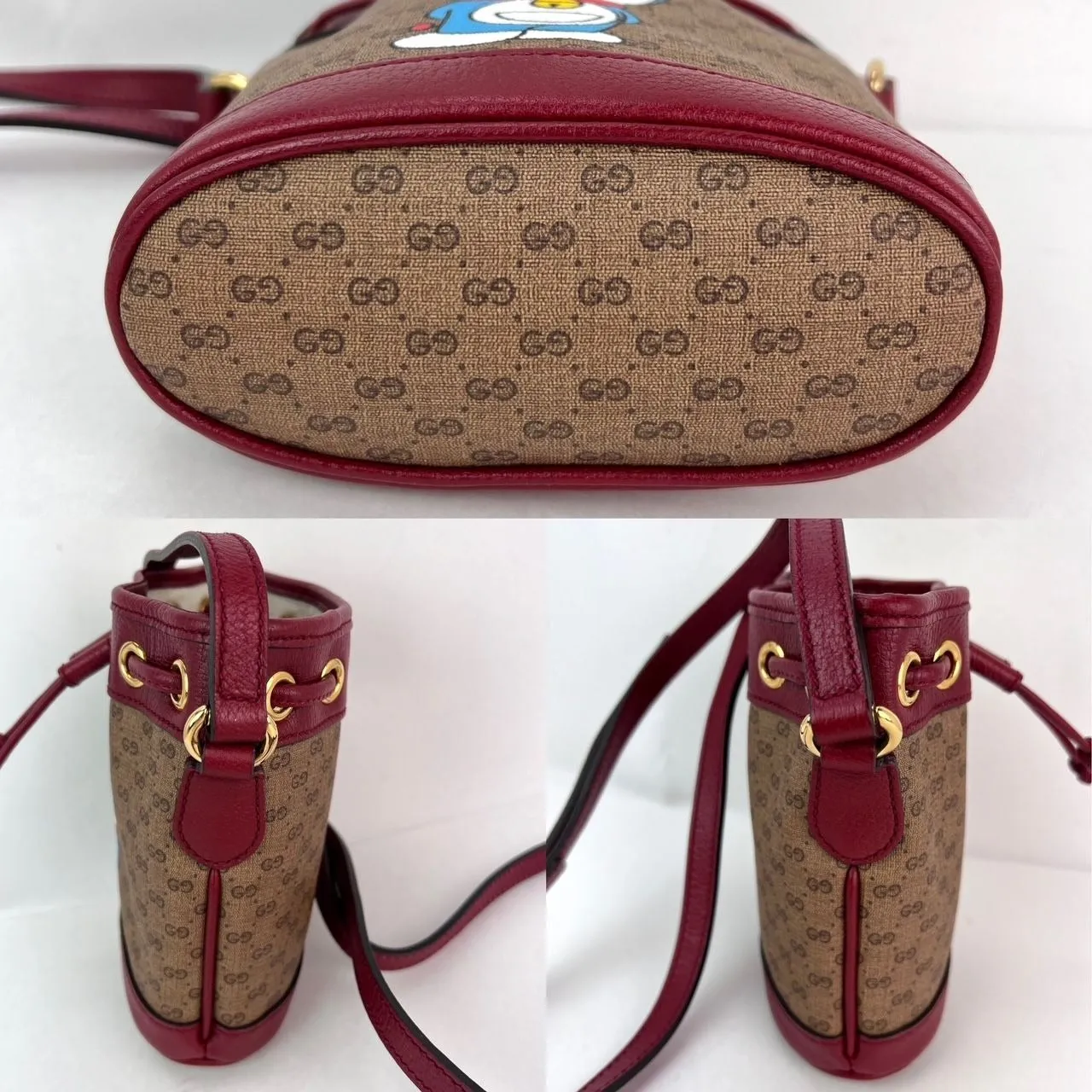 Gucci X Doraemon Vintage GG Supreme Mini Bucket Bag
