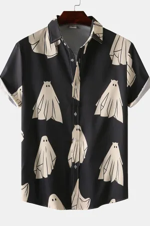 Halloween Ghost Print Shirt