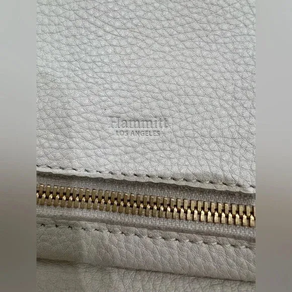 Hammitt VIP Medium Bag Purse Zipper Leather Handbag Marshmallow White Cream New