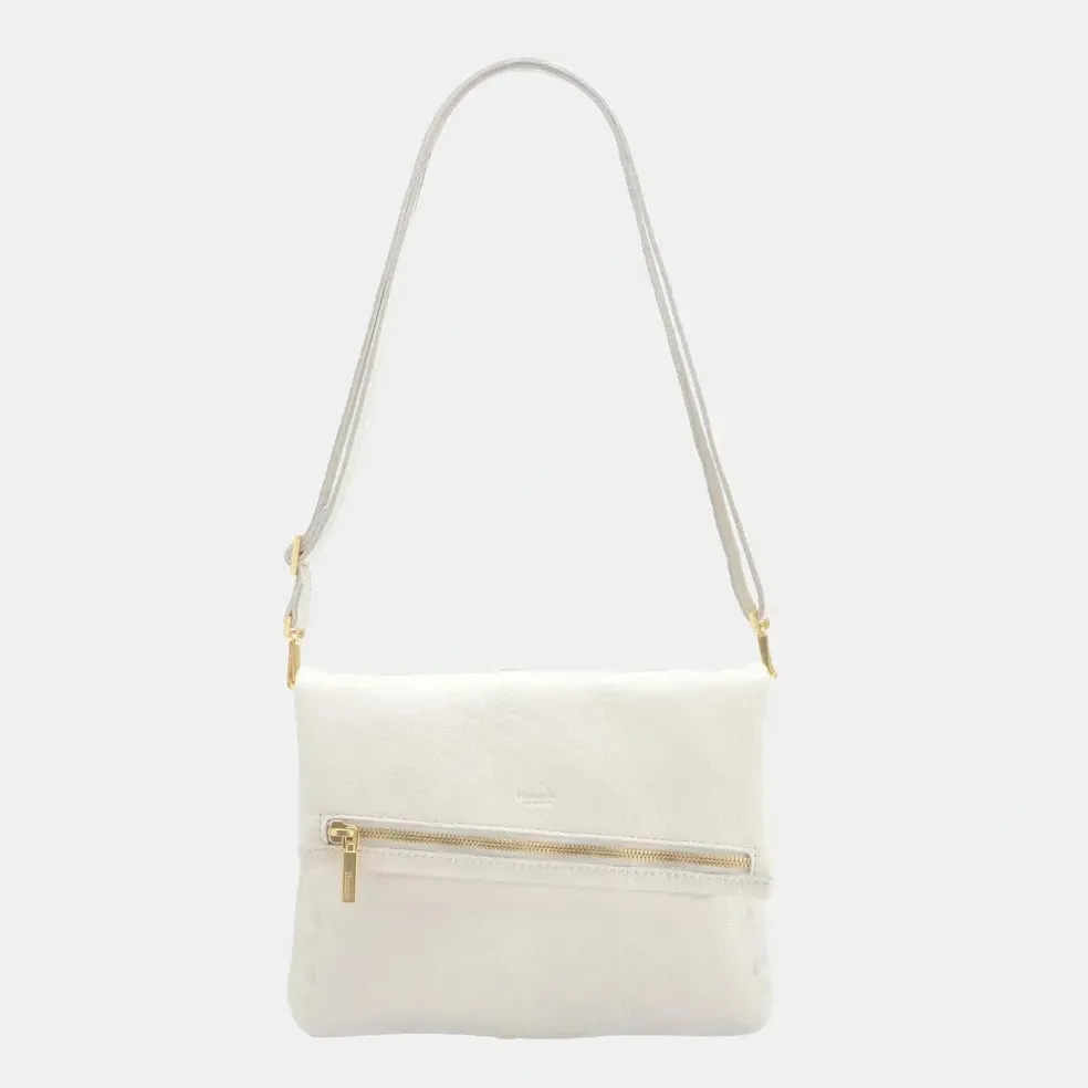 Hammitt VIP Medium Bag Purse Zipper Leather Handbag Marshmallow White Cream New
