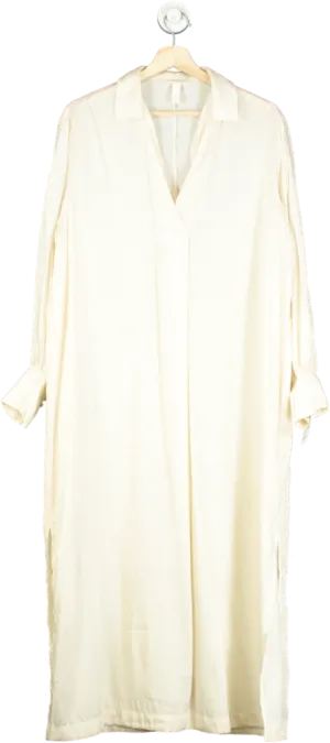H&M White Long Shirt Dress UK XS