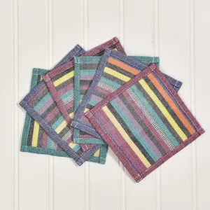 Hand Woven Coasters | Evening Heather Stripes and Solids with Optional Gift Bag