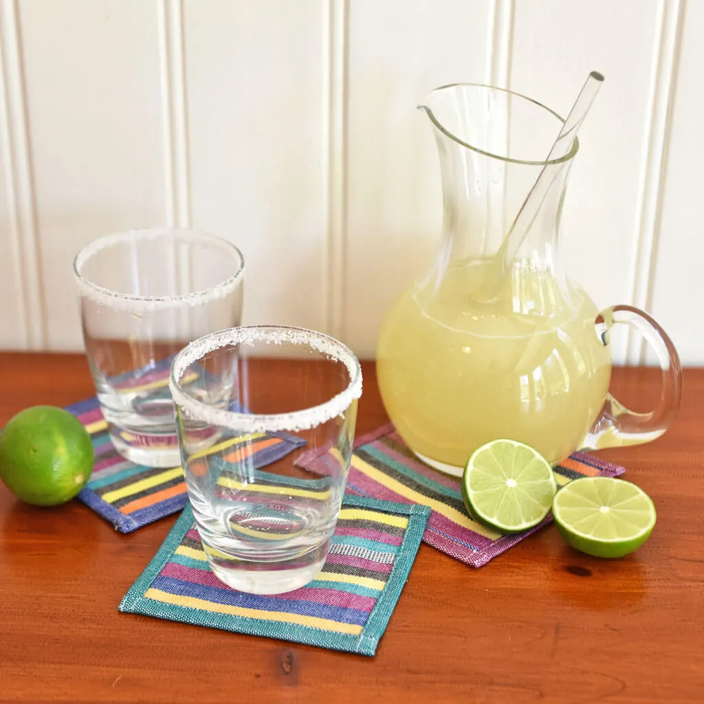 Hand Woven Coasters | Evening Heather Stripes and Solids with Optional Gift Bag