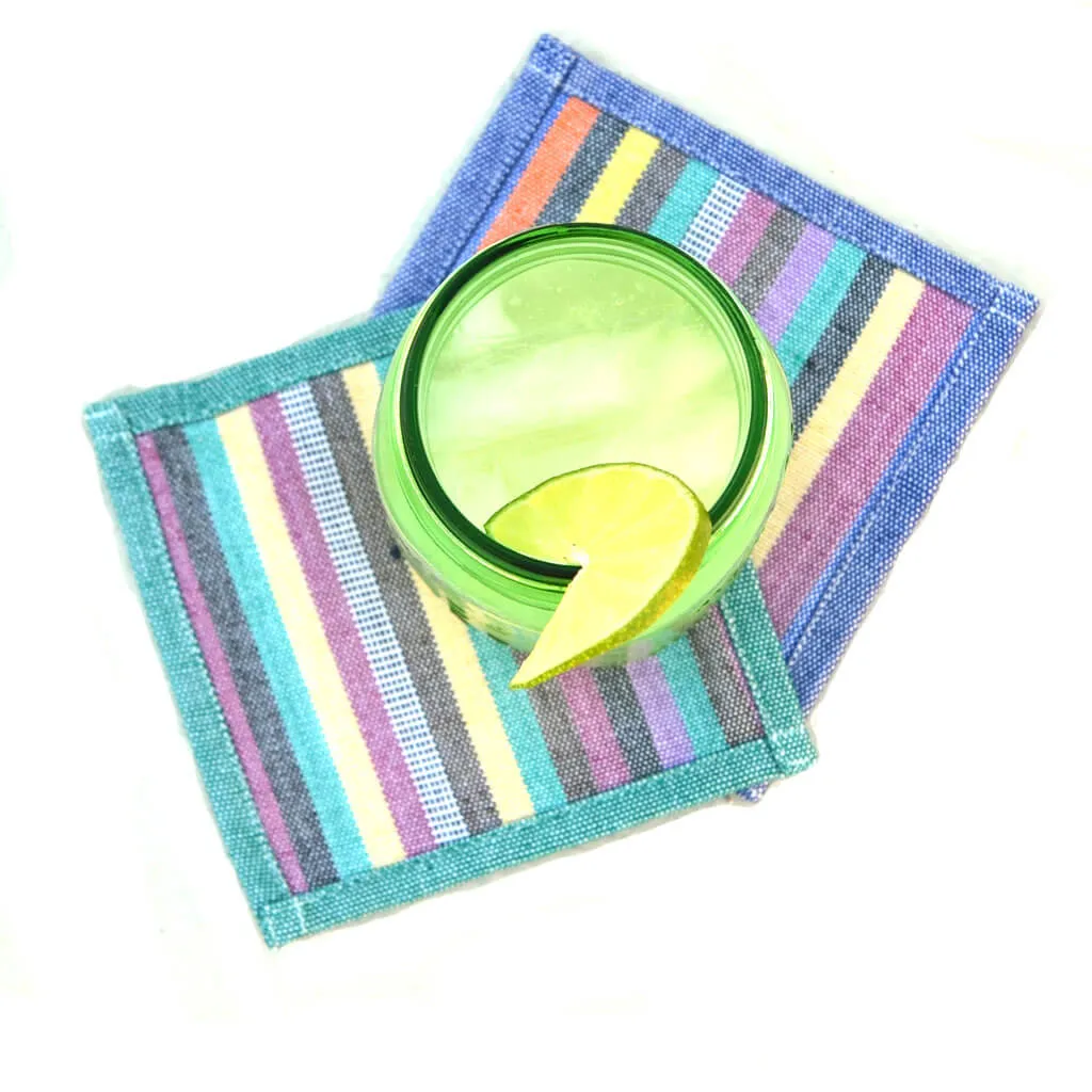 Hand Woven Coasters | Evening Heather Stripes and Solids with Optional Gift Bag