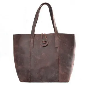 Handcrafted Vintage Crazy Horse Leather Women Tote Bag, Shopping Bag, Shoulder Bag