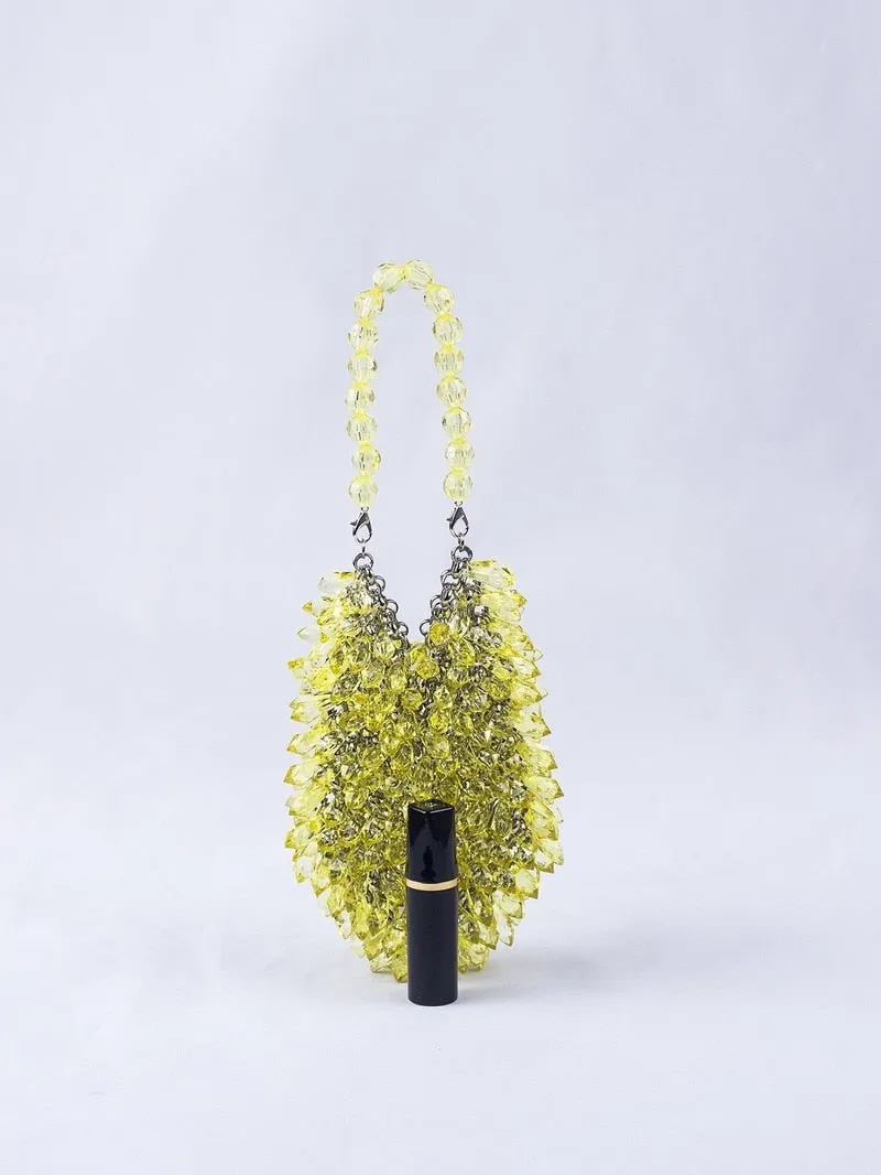 HandWoven Clear Crystal Acrylic Handbag
