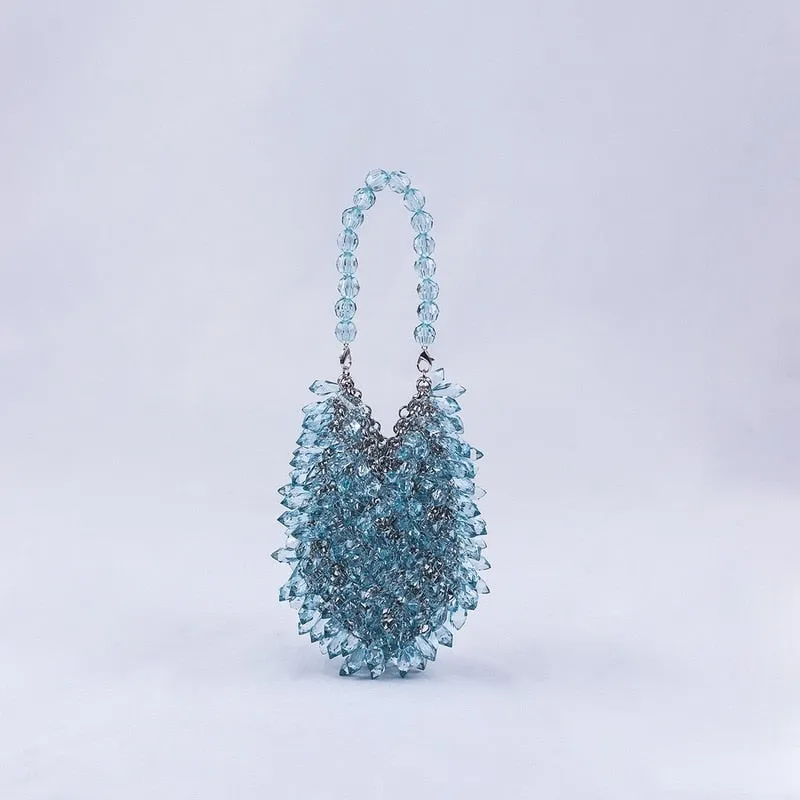 HandWoven Clear Crystal Acrylic Handbag