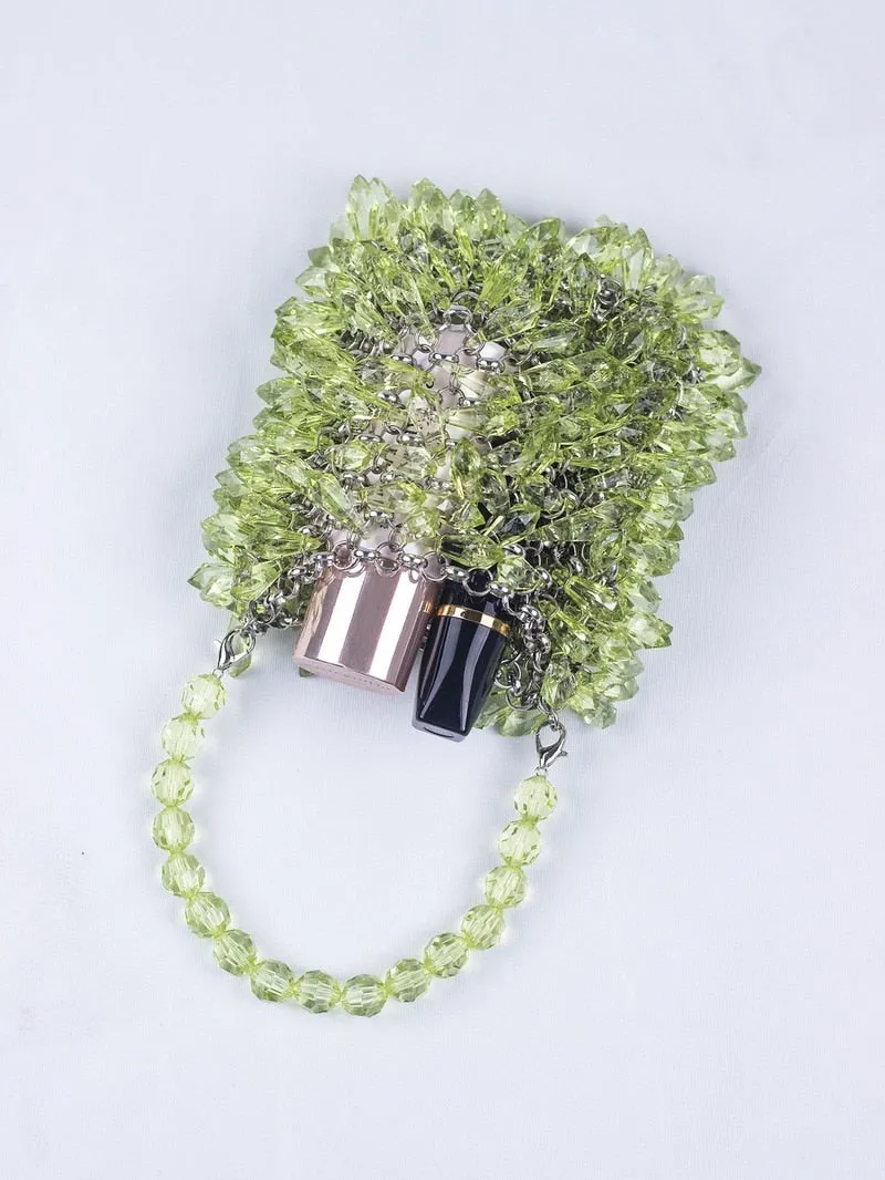 HandWoven Clear Crystal Acrylic Handbag