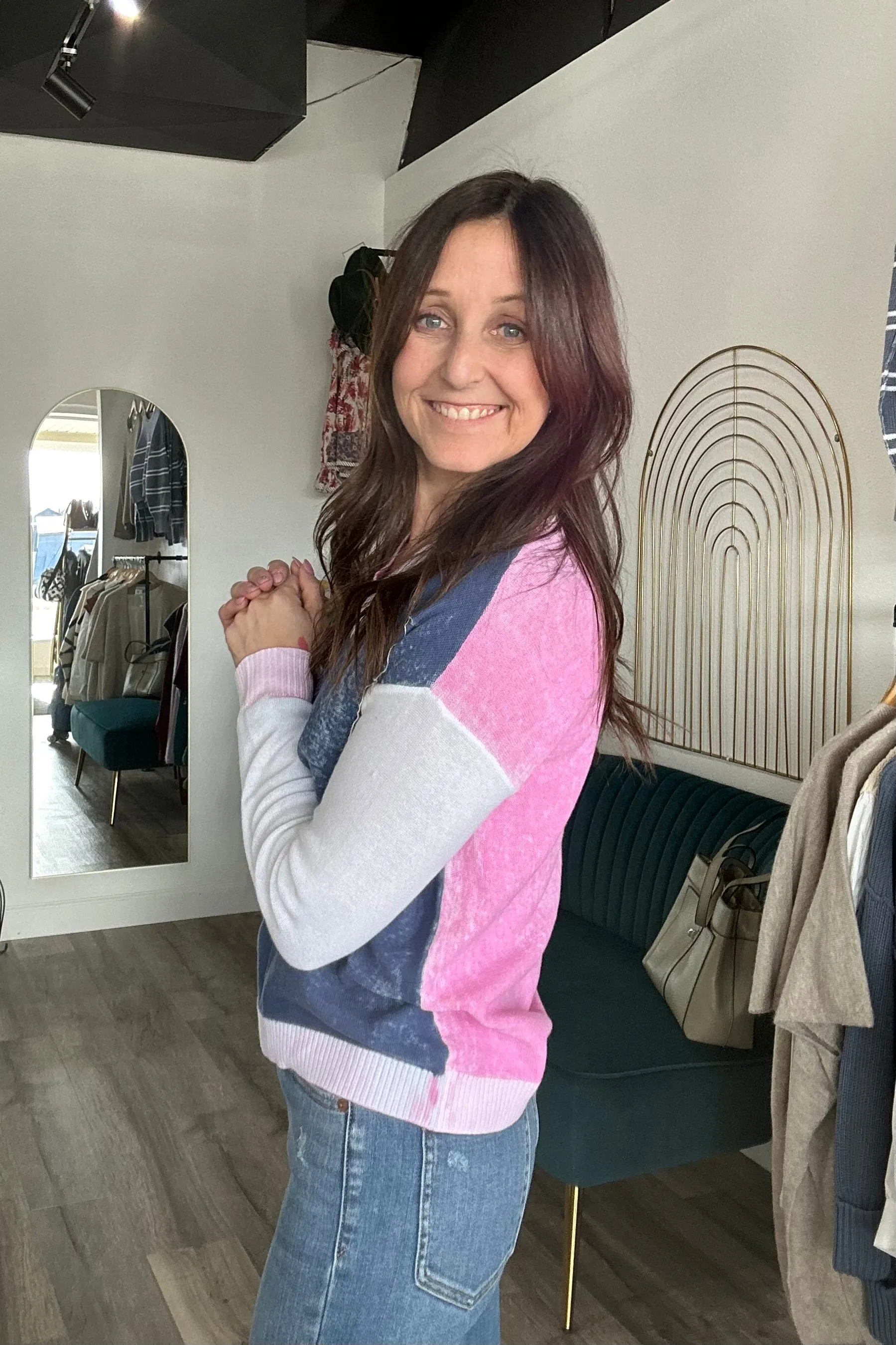Harriet Drop Shoulder V Neck Sweater