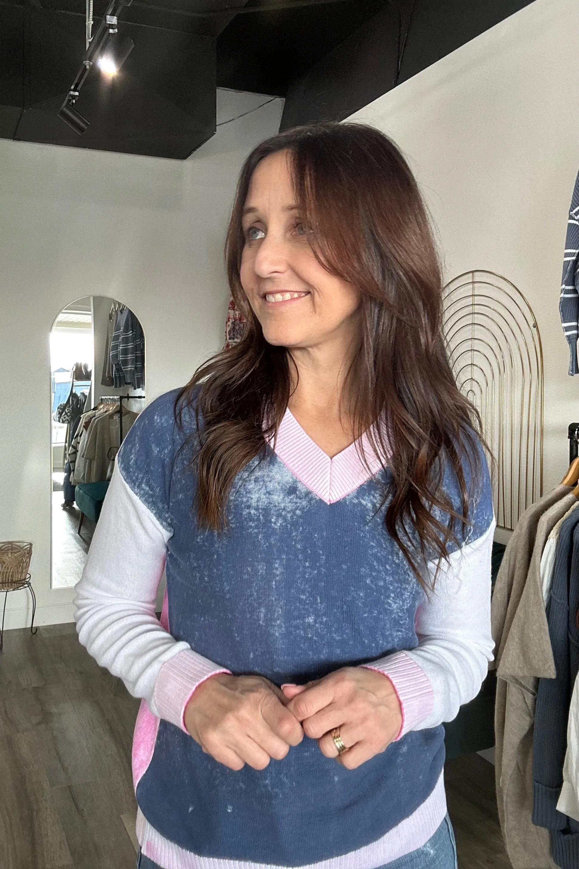 Harriet Drop Shoulder V Neck Sweater