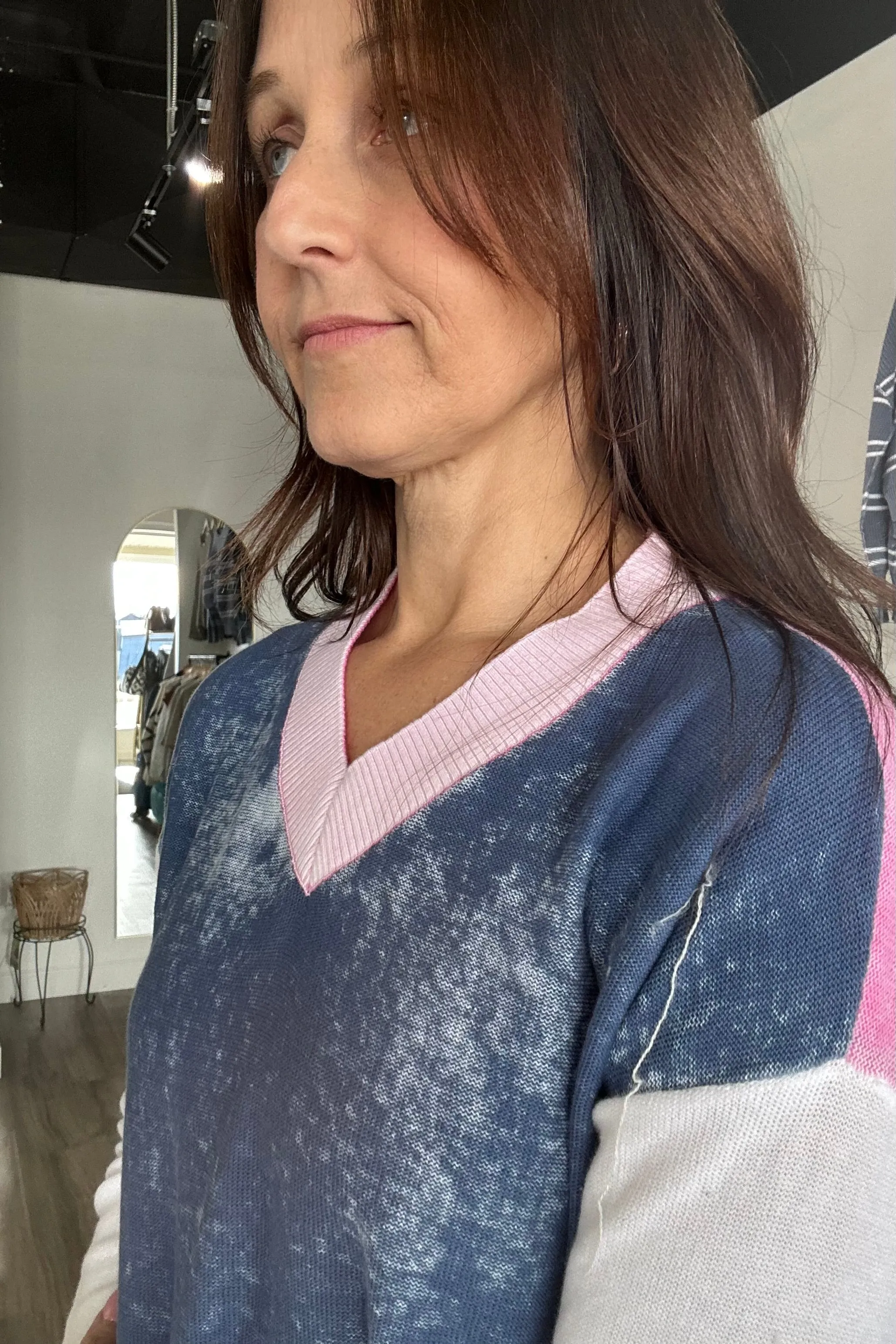 Harriet Drop Shoulder V Neck Sweater