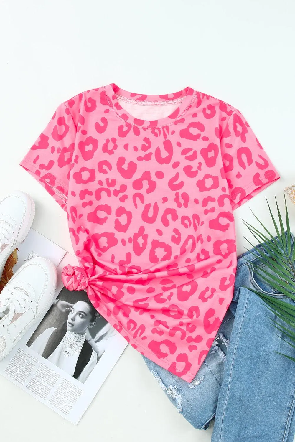 Hazel Blues® |  Leopard Round Neck Tee