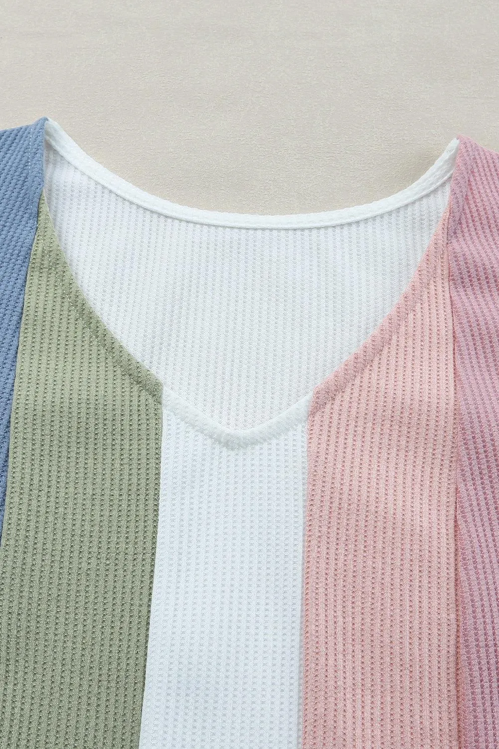 Hazel Blues® | Multicolored Striped Waffle-Knit Sleeveless Tank