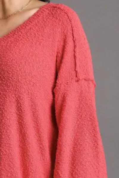 Hazel Blues® | Umgee Dropped Shoulder Side Slit Sweater