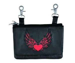 HEART AND WING CLIP ON BAG