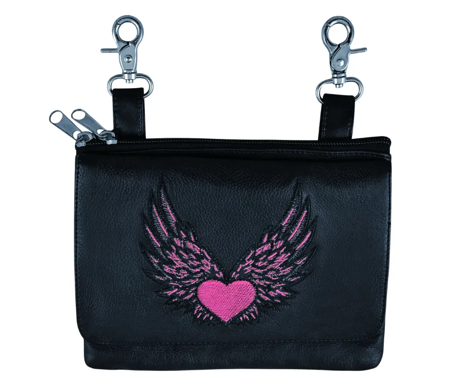 HEART AND WING CLIP ON BAG