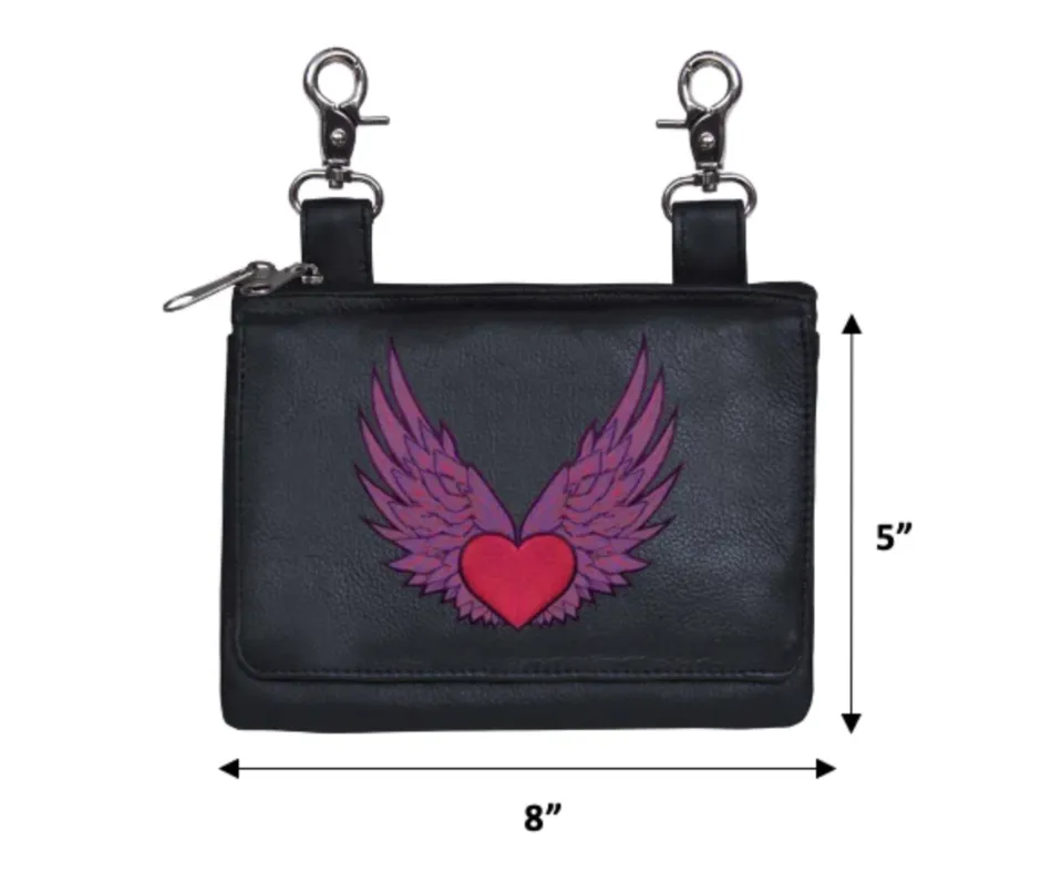 HEART AND WING CLIP ON BAG