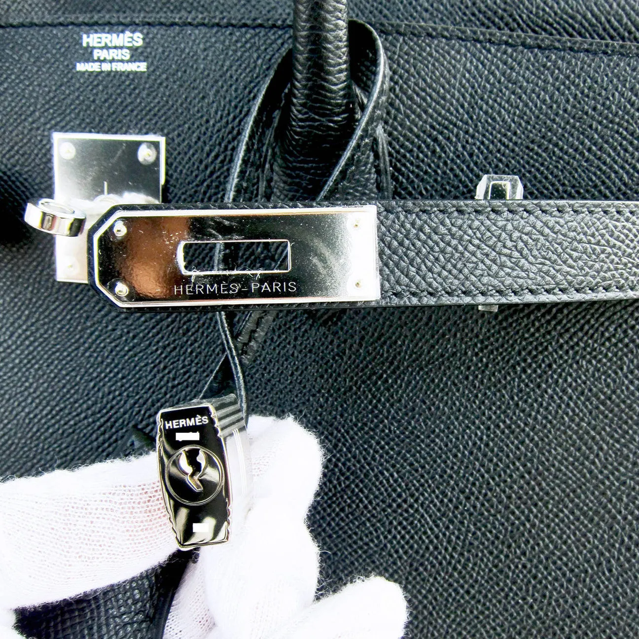 Hermes Black Epsom 30cm Birkin Palladium Hardware Architectural