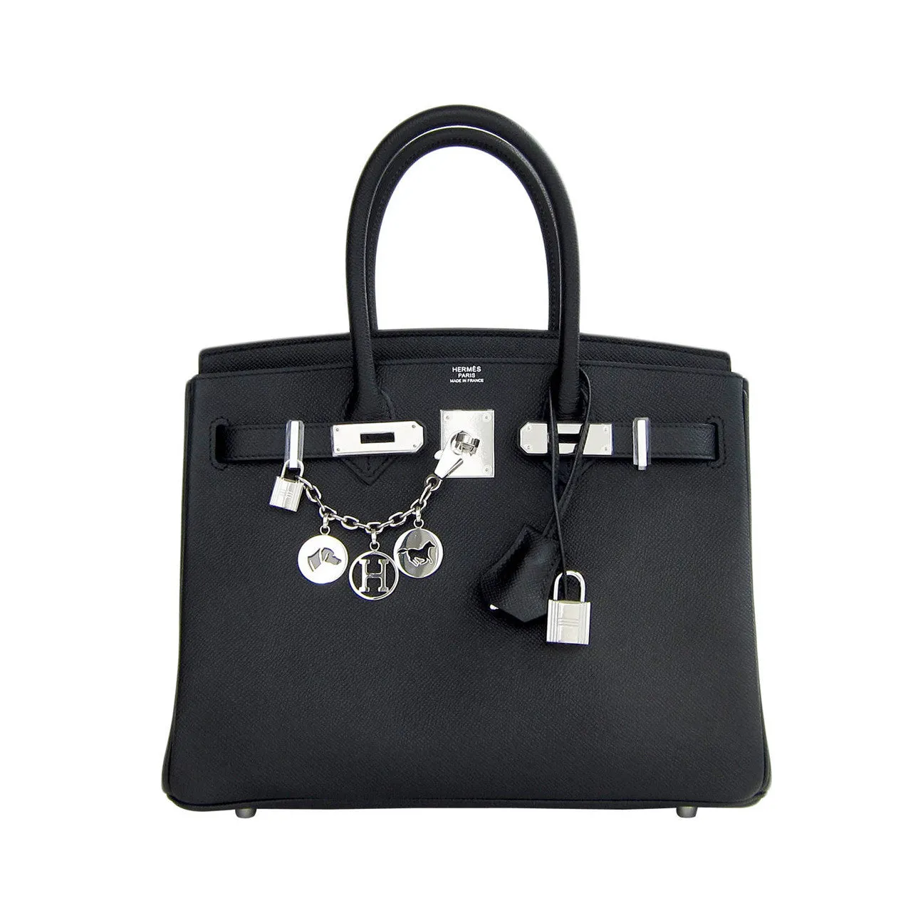 Hermes Black Epsom 30cm Birkin Palladium Hardware Architectural