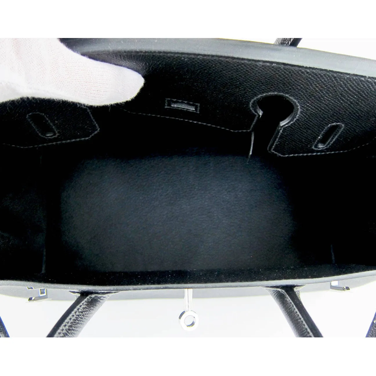 Hermes Black Epsom 30cm Birkin Palladium Hardware Architectural
