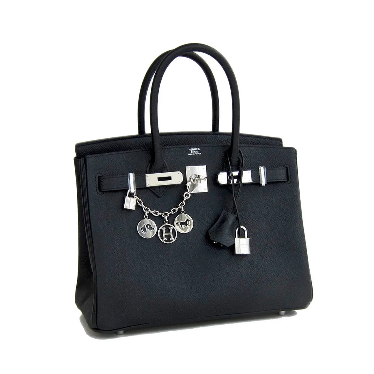 Hermes Black Epsom 30cm Birkin Palladium Hardware Architectural