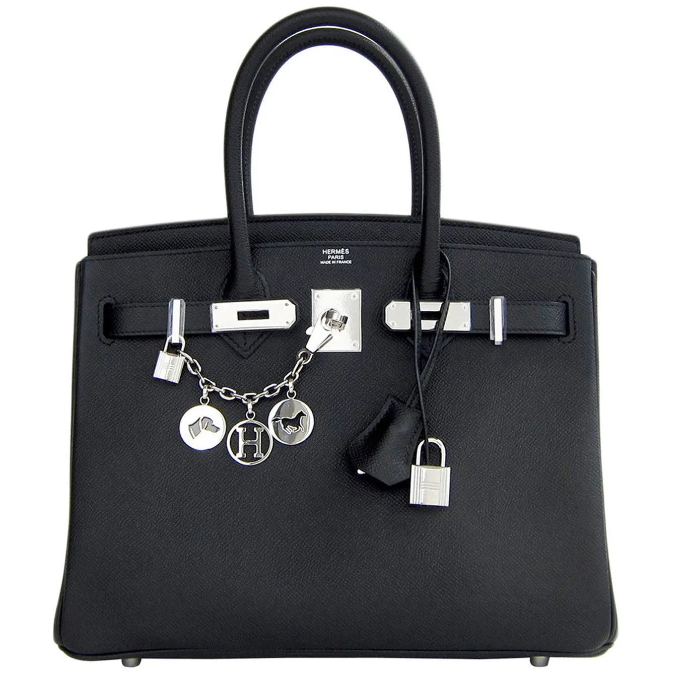 Hermes Black Epsom 30cm Birkin Palladium Hardware Architectural