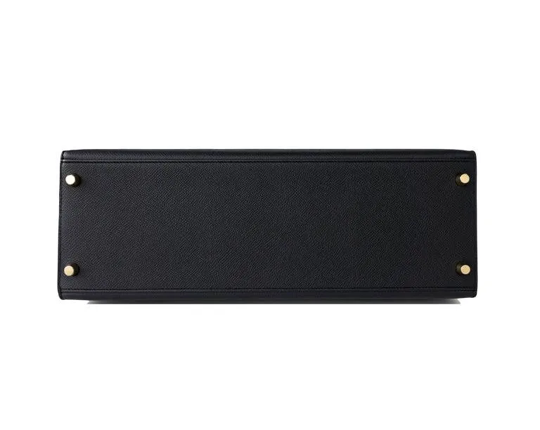 Hermes Black Epsom Sellier Kelly 35cm Gold Hardware X Stamp Superb