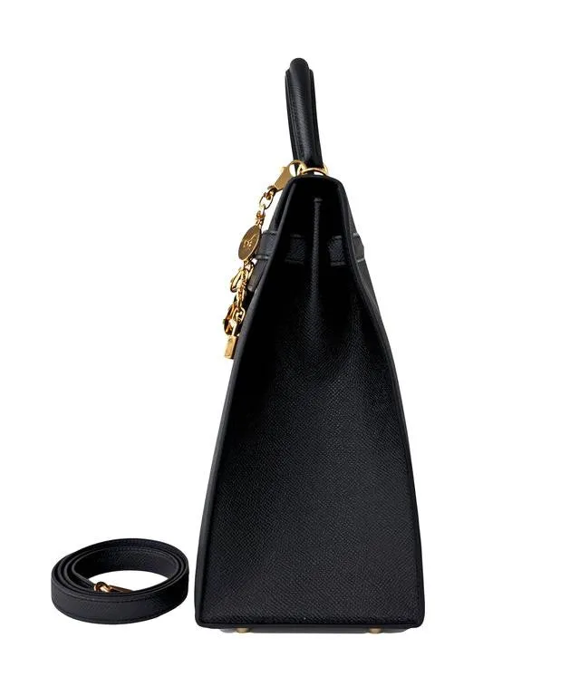Hermes Black Epsom Sellier Kelly 35cm Gold Hardware X Stamp Superb
