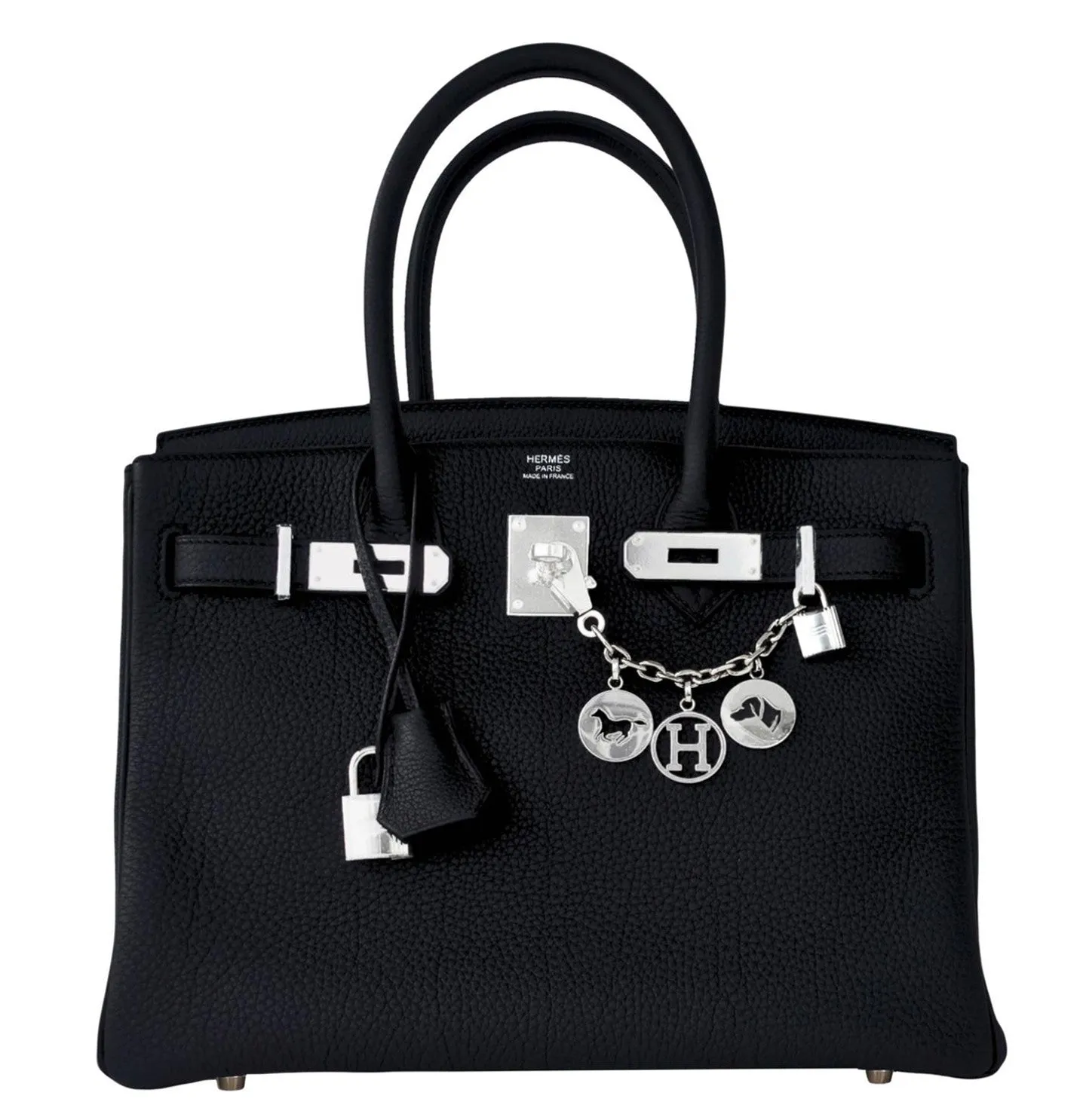 Hermes Black Togo 30cm Birkin Palladium Hardware Leather Bag Chic X Stamp