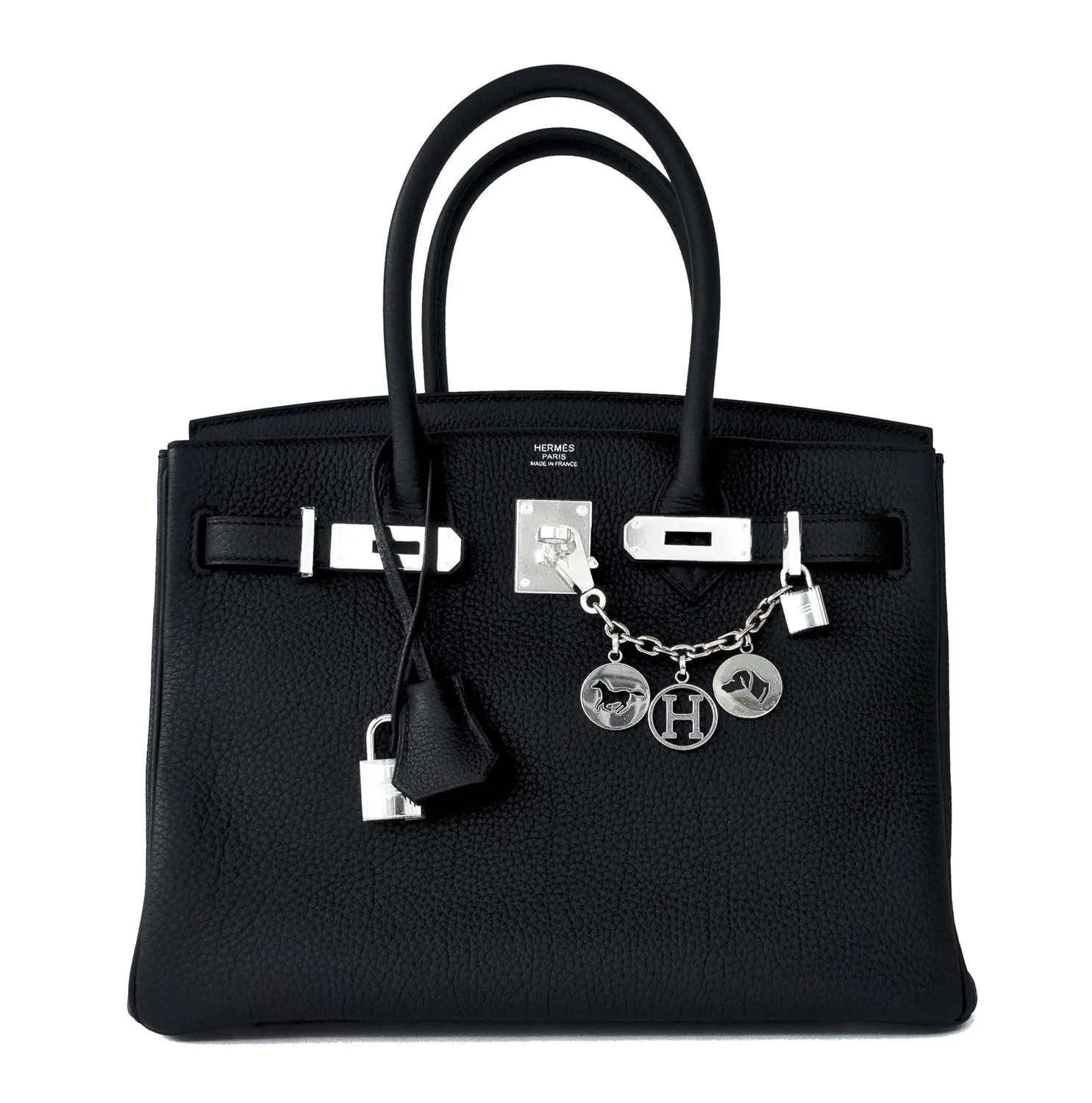 Hermes Black Togo 30cm Birkin Palladium Hardware Leather Bag Chic X Stamp