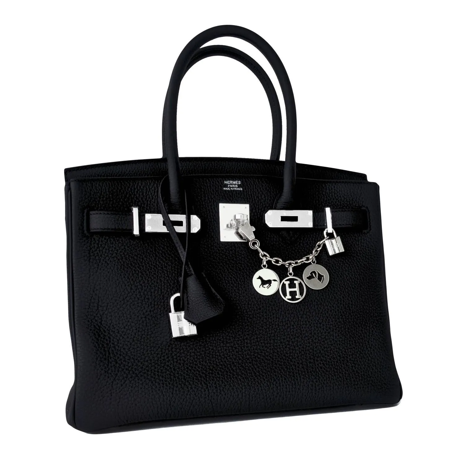 Hermes Black Togo 30cm Birkin Palladium Hardware Leather Bag Chic X Stamp